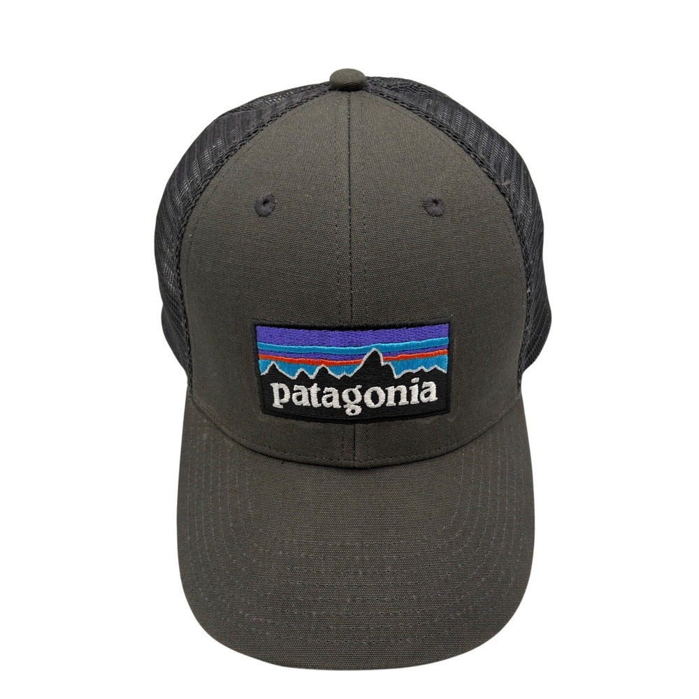 Patagonia Trucker Hat Unisex OSFA Grey Excellent P-6 Logo Mesh Snapback Cap